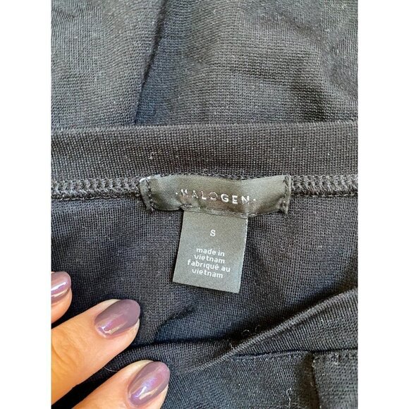 HALOGEN BNWT Sz Small Womens Black Long Sleeve Top Tie Waist New - Picture 6 of 7